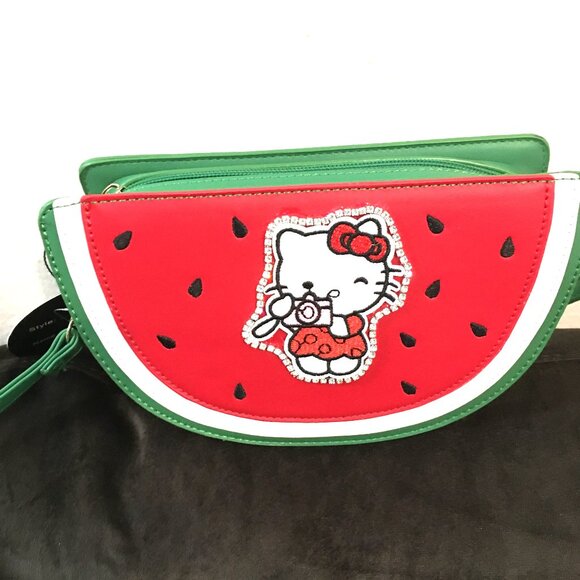 Hello Kitty Summer fun Watermelon Crossbody Purse Last One NEW - Picture 2 of 7